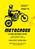 Moto-Cross Poster oder Flyer Veranstaltung modern Typografie Design Vorlage und aus Straße Motorrad mit Biker Silhouette. vektor