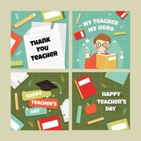Happy Teacher's Day Social-Media-Beiträge vektor