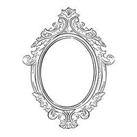 ein Oval Rahmen inspiriert durch vergoldet kantig Frames von das 1800. Hand gezeichnet im ein skizzenhaft Stil auf ein iPad Profi und zeugen vektor