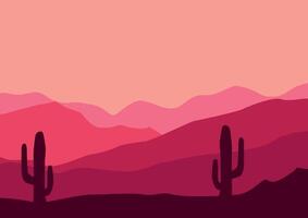 Wüste im Amerika Landschaft. Illustration im eben Stil. vektor