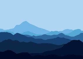 Landschaft Berge Illustration im eben Design zum Hintergrund. vektor