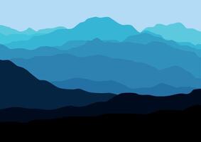 Landschaft Berge Illustration im eben Design zum Hintergrund. vektor