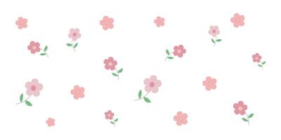 süß Sommer- und Frühling Muster mit Rosa Blumen auf ein Weiß Hintergrund, Blumen- Thema, Sommer- Muster zum verschiedene Produkte, Blumen- drucken zum Keramik Geschirr oder andere Produkte vektor