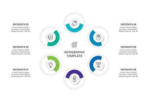 kreativ Konzept zum Infografik mit 6 Schritte, Optionen, Teile oder Prozesse. Geschäft Daten Visualisierung. vektor