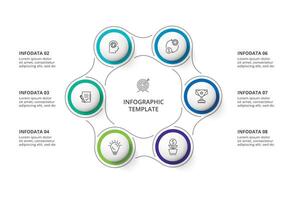 kreativ Konzept zum Infografik mit 6 Schritte, Optionen, Teile oder Prozesse. Geschäft Daten Visualisierung. vektor