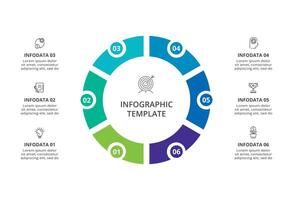 kreativ Konzept zum Infografik mit 6 Schritte, Optionen, Teile oder Prozesse. Geschäft Daten Visualisierung. vektor