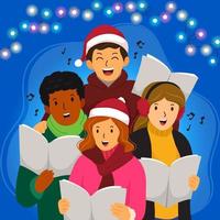 Chor singt Weihnachtslied vektor