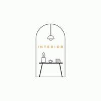 interiör minimalistisk möbel företag företag logotyp vektor