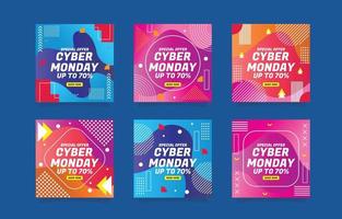 Cyber Monday Sonderangebot Social Media Post Collection vektor