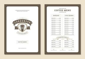 Kaffee Speisekarte Design Broschüre Vorlage Illustration vektor