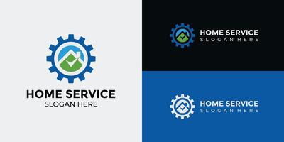Zuhause Dienstleistungen Logo im Grün und Blau vektor