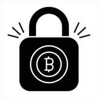 Bitcoin sperren Glyphe Symbol vektor