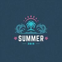 Sommer- Ferien Etikette oder Abzeichen Typografie Slogan Design vektor