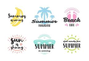 sommar högtider typografi inspirera citat design för posters eller plagg uppsättning vektor