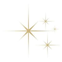 Gold Star funkeln Symbol. futuristisch Formen. golden Weihnachten Sterne Symbole. blitzt von Feuerwerk vektor