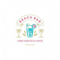 Sommer- Strand Bar Etikette oder Abzeichen Typografie Slogan Design f vektor