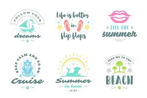 sommar högtider typografi inspirera citat eller ord design vektor