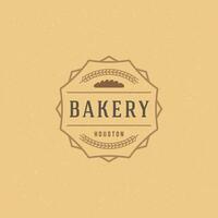 Bäckerei Abzeichen oder Etikette retro Illustration. vektor