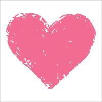 grunge rosa hjärta form isolerat på vit bakgrund. hjärta form, kärlek symbol vektor