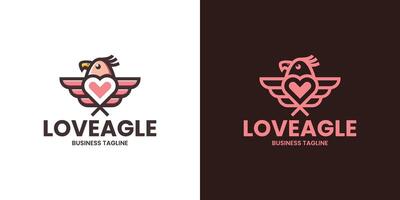 Liebe Adler Logo Design vektor