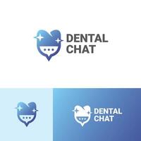 dental chatt logotyp design med lutning Färg vektor