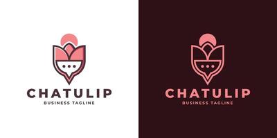 Schönheit Tulpe Plaudern Logo Design vektor