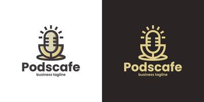 Podcast Cafe Logo Design vektor