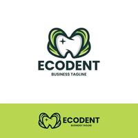 eco dental logotyp design vektor