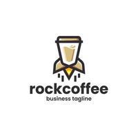 raket kaffe logotyp design vektor