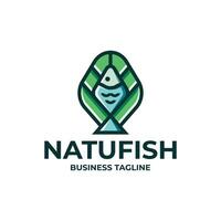 Natur Öko Fisch Logo Design vektor