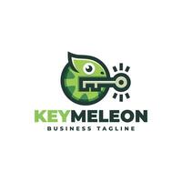 nyckel kameleont logotyp design vektor