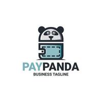 Panda Brieftasche Logo Design vektor