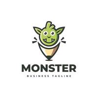 kreativ monster konst logotyp design vektor