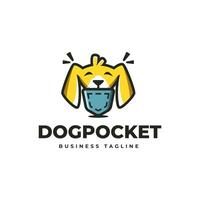 hund ficka logotyp design vektor