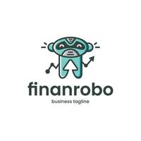 finansiera robot logotyp design vektor