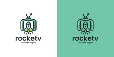 raket tv logotyp design vektor