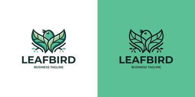 natur fågelblad logotypdesign vektor