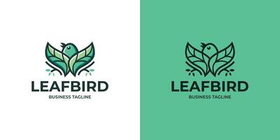 Natur-Vogel-Blatt-Logo-Design vektor