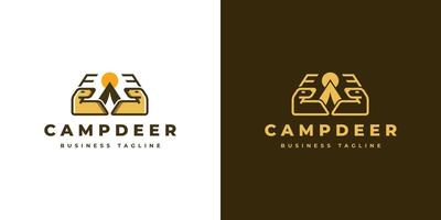 Wald Lager Hirsch Logo Design vektor