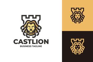 slott lejon logotyp design vektor