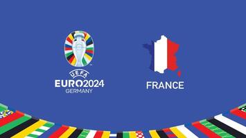 Euro 2024 Frankreich Emblem Karte Teams Design mit offiziell Symbol Logo abstrakt Länder europäisch Fußball Illustration vektor