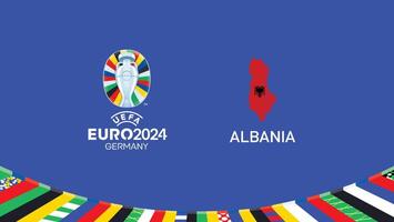 Euro 2024 Albanien Emblem Karte Teams Design mit offiziell Symbol Logo abstrakt Länder europäisch Fußball Illustration vektor