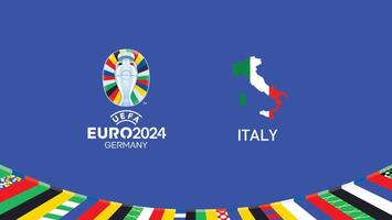 euro 2024 Italien emblem Karta lag design med officiell symbol logotyp abstrakt länder europeisk fotboll illustration vektor