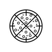 Pizza dünn Linie Symbol auf Weiß Hintergrund. vektor