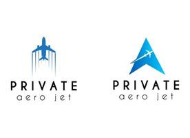 Himmel Luftfahrt Privat Jet Logo Design. minimalistisch Flugzeug Logo zum Luftfahrt Unternehmen vektor