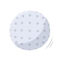 enda hand dra boll för golf isolerat på vit bakgrund. sport Utrustning för golf spel. illustration. platt stil. vit och grå färger.golf ikon. vektor