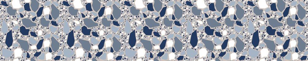 terrazzo marmor mosaik- blå sömlös mönster vektor