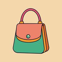 Dame schön Geldbörse oder Tasche Illustration. Schönheit Mode Objekte Symbol Konzept. Neu Ankunft Frauen Abend Veranstaltung Geldbörse Design. vektor