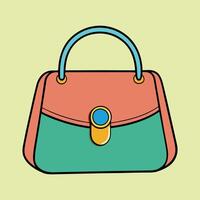 Dame schön Geldbörse oder Tasche Illustration. Schönheit Mode Objekte Symbol Konzept. Neu Ankunft Frauen Abend Veranstaltung Geldbörse Design. vektor