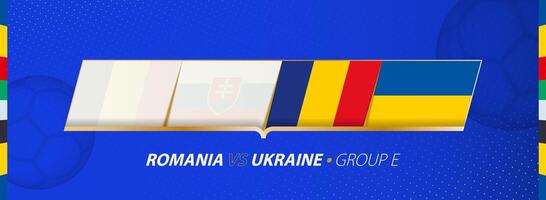 Rumänien - - Ukraine Fußball Spiel Illustration im Gruppe e. vektor